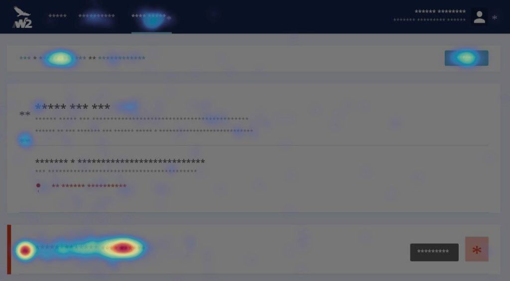 Heatmap of the current quick search results page